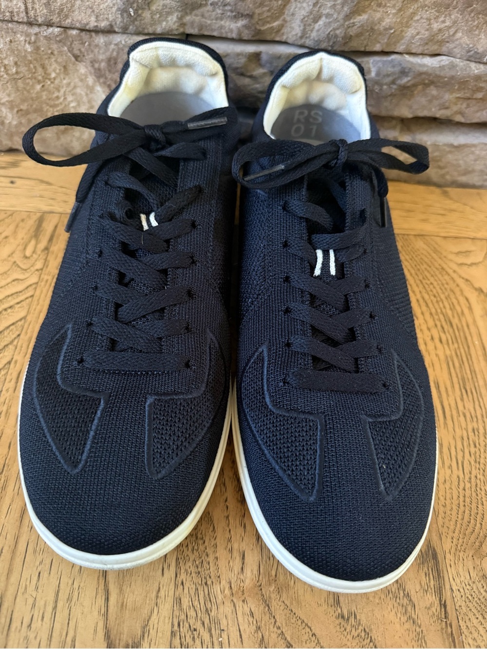 Rothy’s RS01 Men’s Knit Sneakers Black Washable Sustainable Shoes Size 10